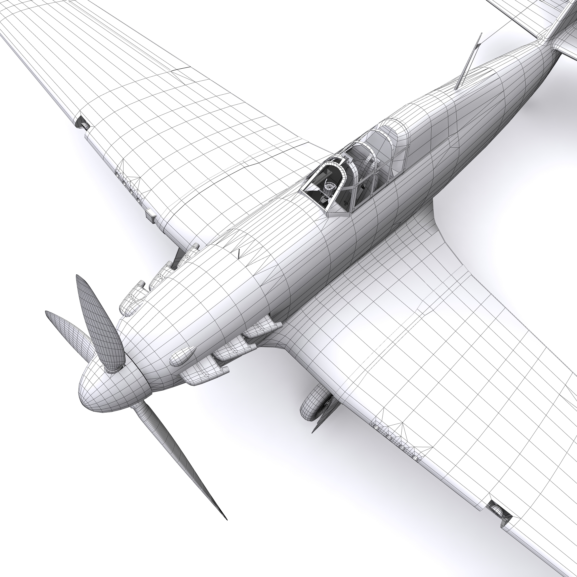 ia飓风-242中队道格拉斯·巴德(douglas bader)3d模型