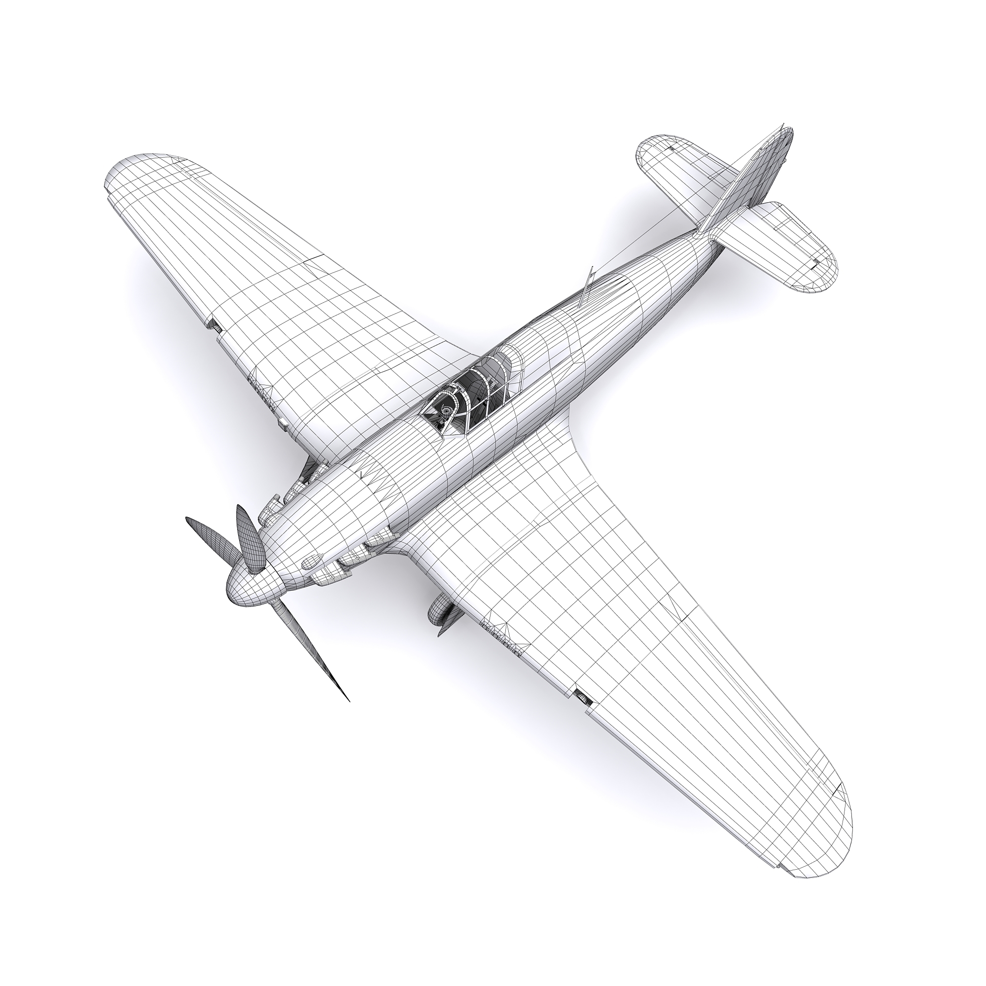 ia飓风-242中队道格拉斯·巴德(douglas bader)3d模型