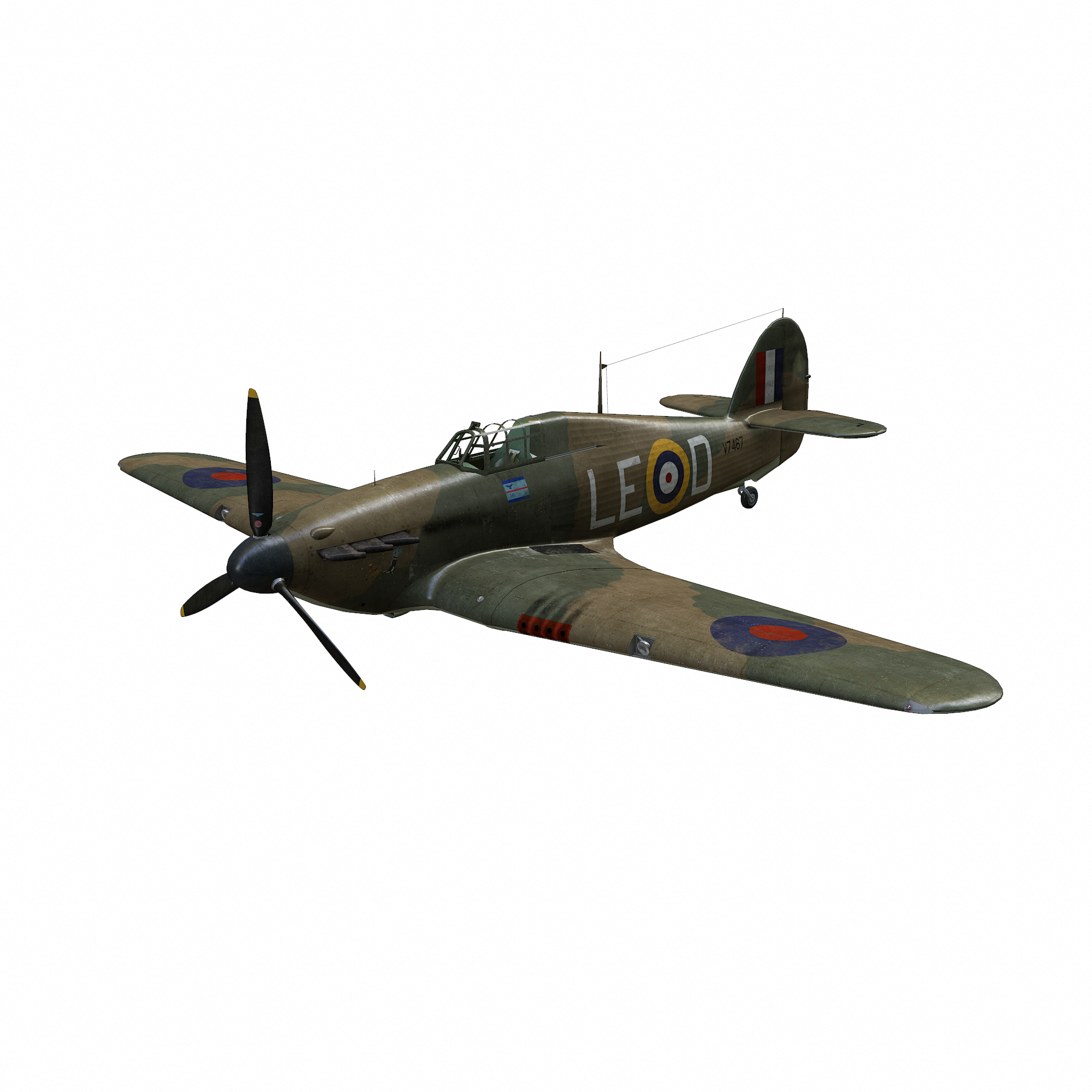 ia飓风-242中队道格拉斯·巴德(douglas bader)3d模型