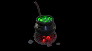 3D witch cauldron maps model