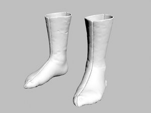 3D model old leather boots shoes