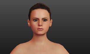 3D women ponytail model