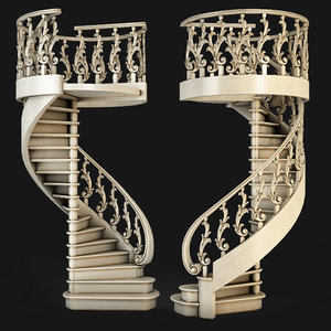 3D step stair staircase model
