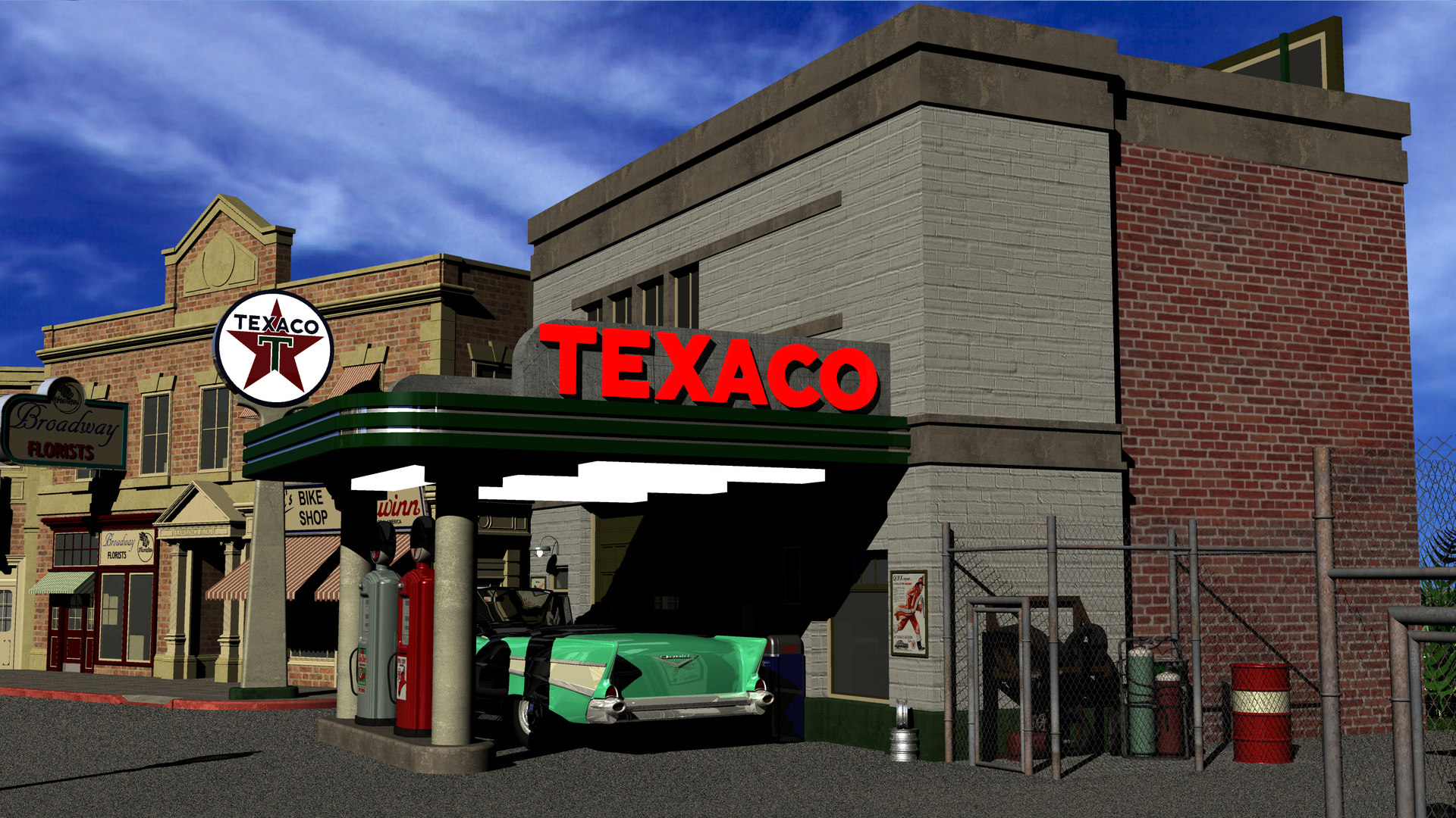3D hill valley texaco gas station TurboSquid 1470609