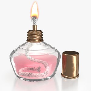 3D alcohol lamp flame