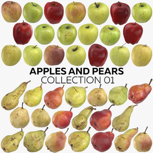 3D apples pears 01