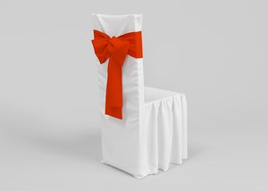 3D model chair cover bow new year