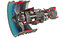 3D geared turbofan engine cutaway