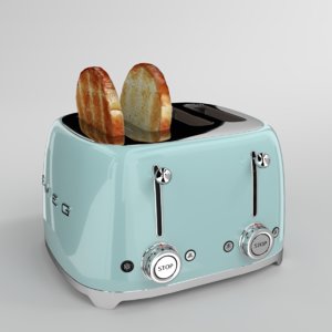 toast smeg toaster aquamarine 3D model