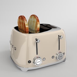 toast smeg toaster creme 3D