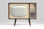 3D concept vintage television 60 s model