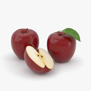 3D apple red model