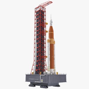 sls block 1 rocket launch 3D