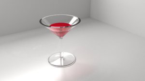 3D wine glass 5 liquid model