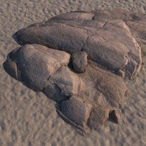 rock formation beach 3D