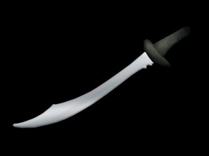 3D scimitar sword