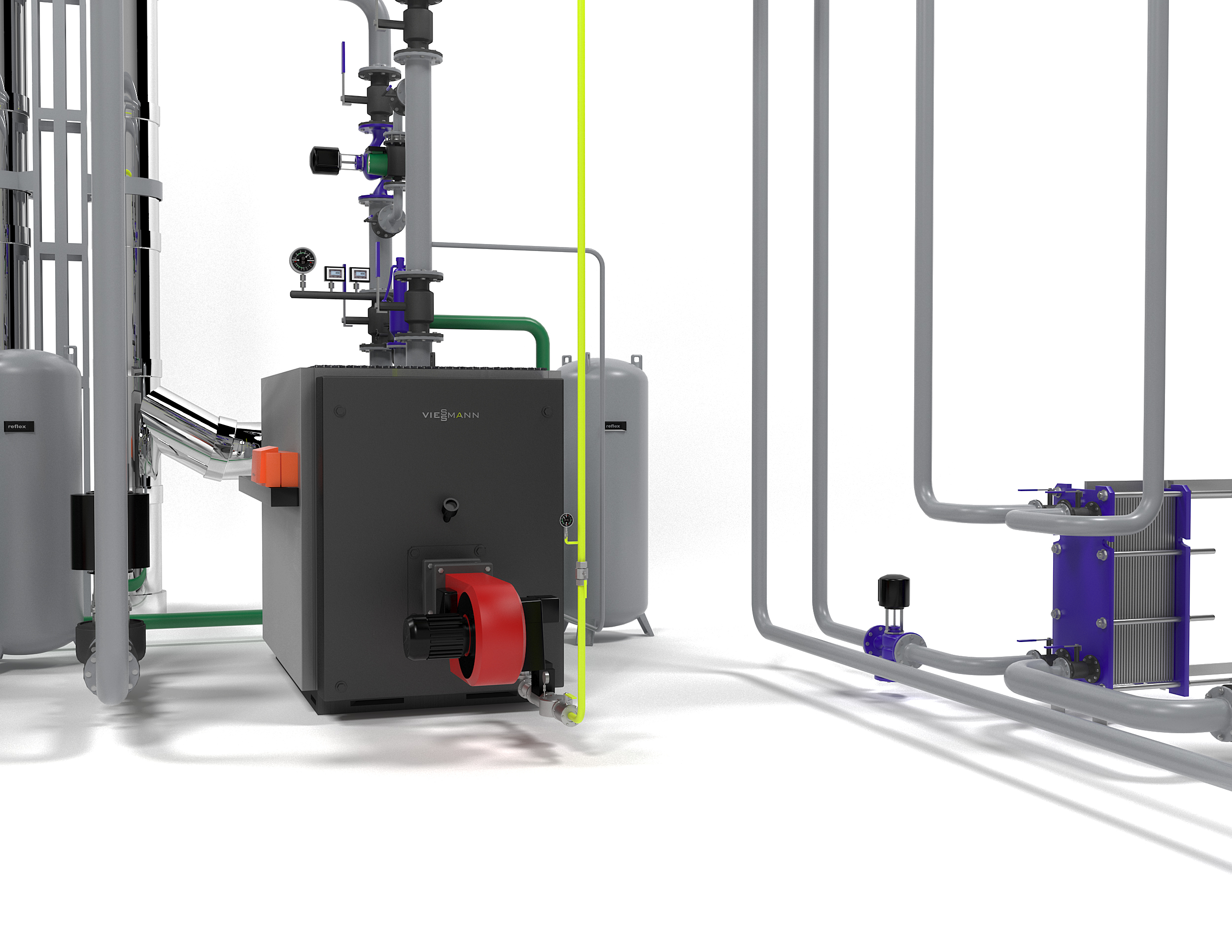 3D viessmann vitoplex boilers model - TurboSquid 1471573