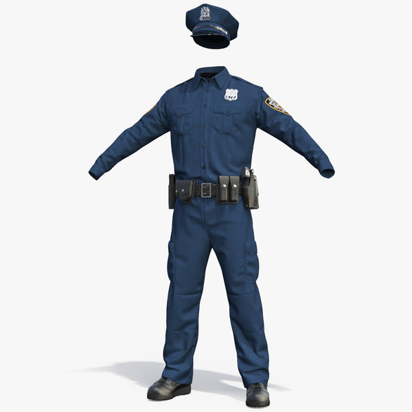 3D nypd police officer uniform