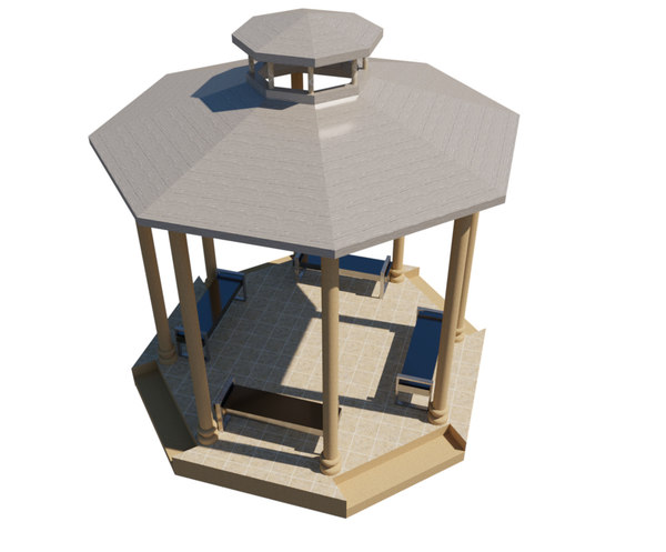 Gazebo Rvt modelo 3d Kiosko - TurboSquid 1471676