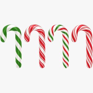 3D christmas candy cane model