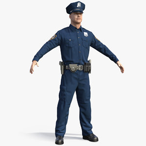 nypd cop t-pose ny 3D