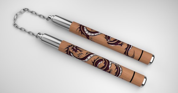 3d Nunchaku China Weapon Model Turbosquid