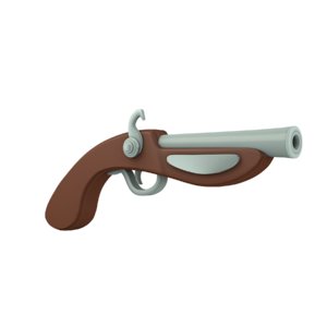 cartoon pirate pistol 3D model