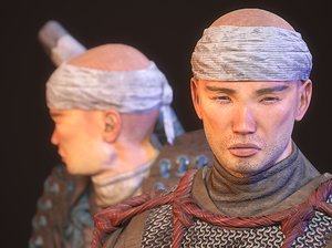 3D character feudal warrior model