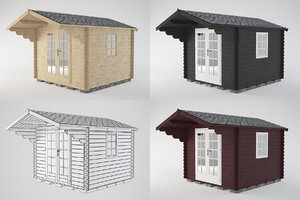 wooden shed wood 3D