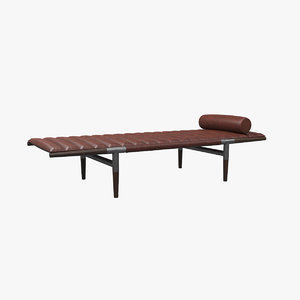 daybed wood leather 3D model