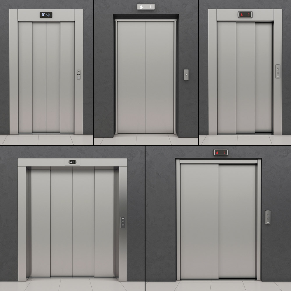 Set doors elevators kone 3D model TurboSquid 1472245