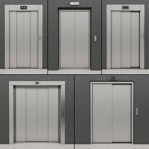 set doors elevators kone 3D model