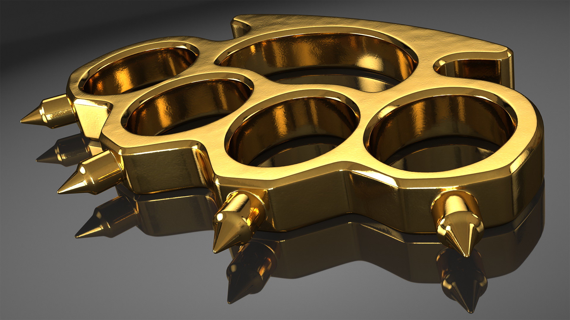 Spiked golden brass knuckles 3D model - TurboSquid 1472433