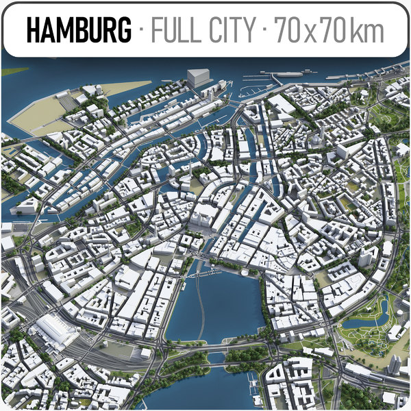 3D hamburg germany urban