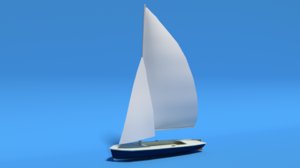 flying scot dinghy sailboat 3D model