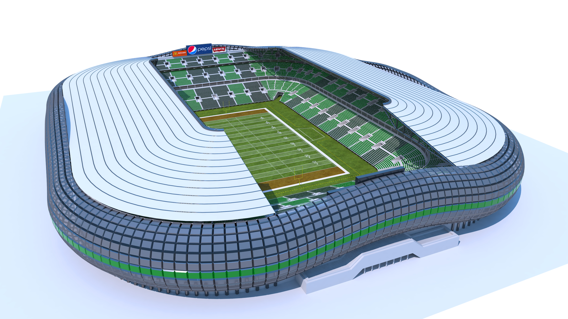 3D Football Stadium American Model TurboSquid 1472586