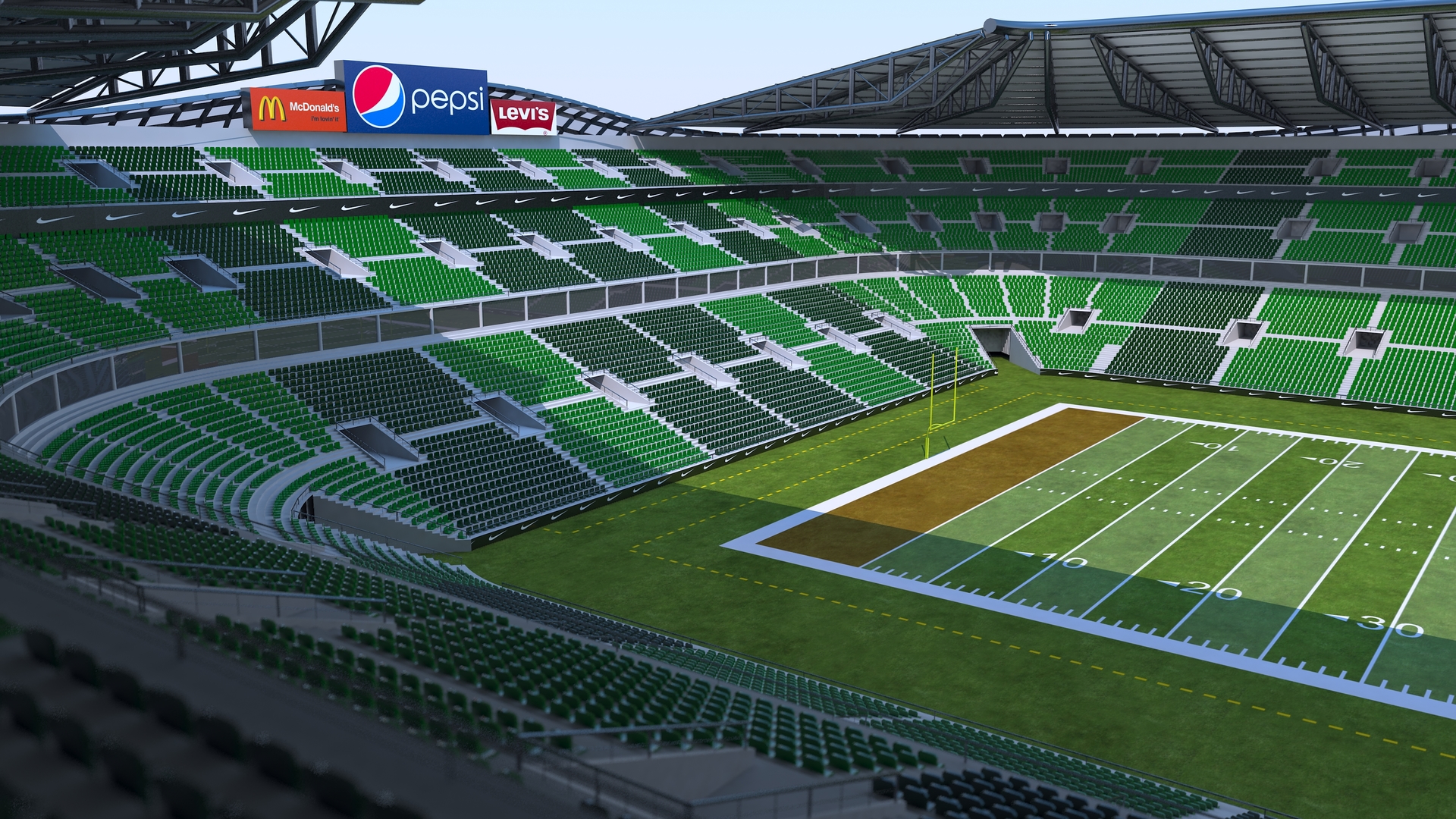 3D Football Stadium American Model TurboSquid 1472586