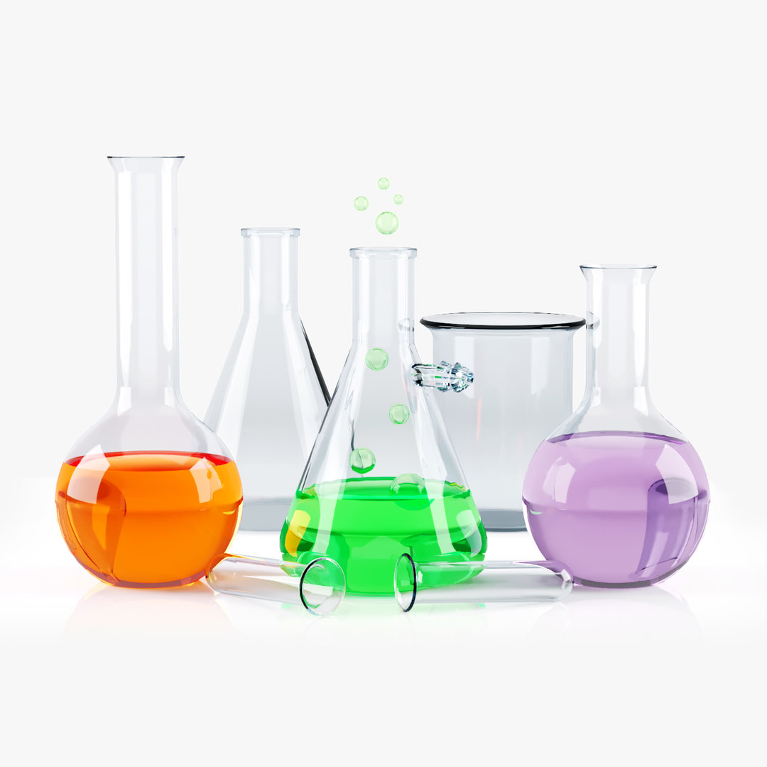 3D chemical flasks - TurboSquid 1472904