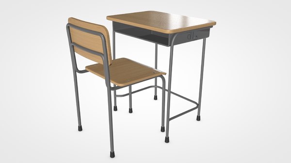 3D japanese school desk model - TurboSquid 1473259