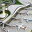 3D international airport vehicles planes