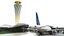3D international airport vehicles planes