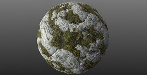 Mossy Rock 002 PBR Material Texture