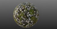 Mossy River Stones 002 PBR Material Texture
