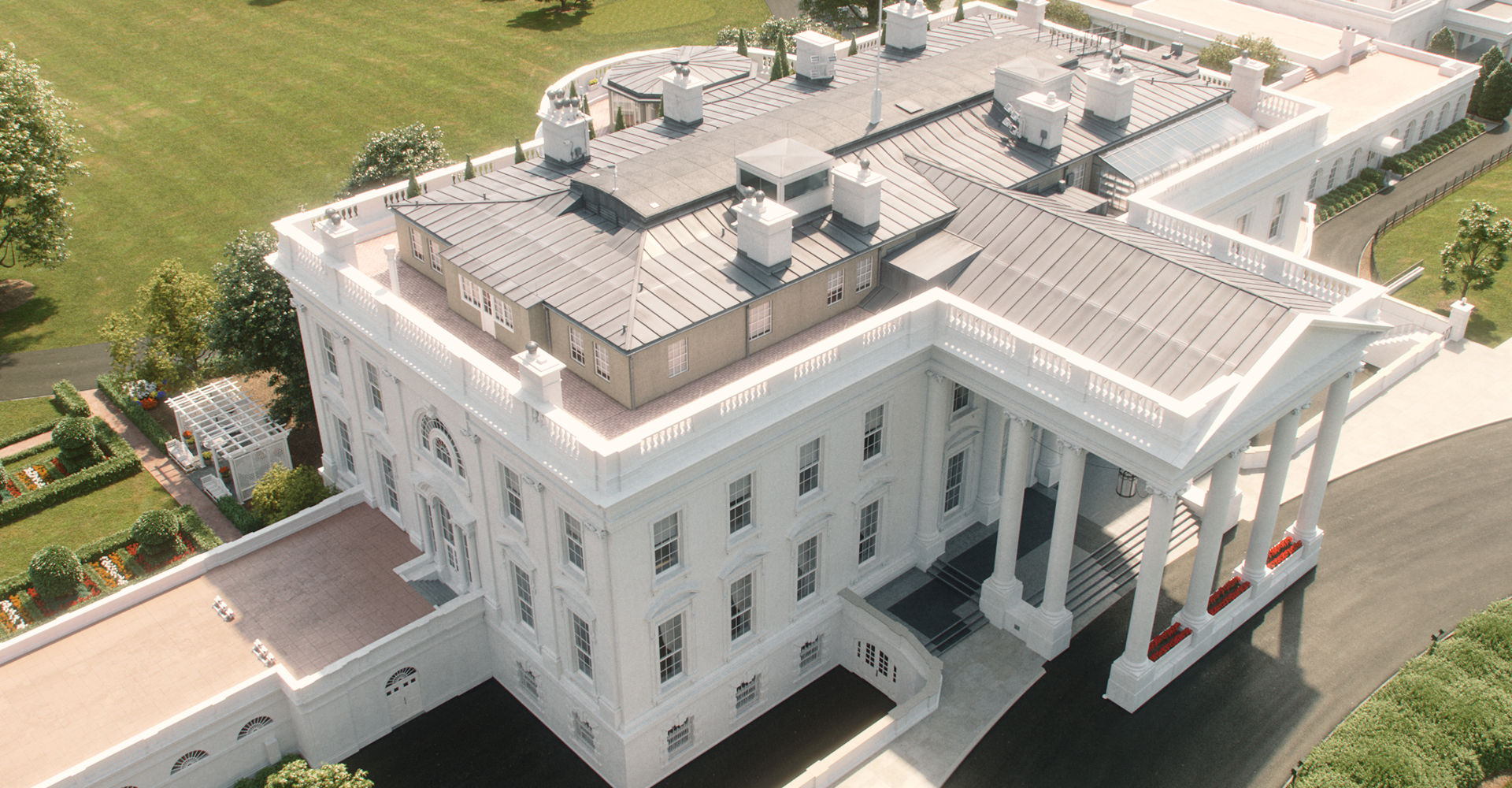 3d white house model