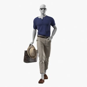 realistic mannequin summer clothes 3D model