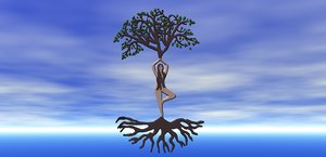 tree life silhouette symbol model