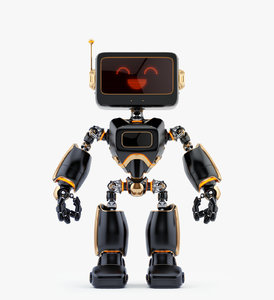 3D digital robotic retro bot