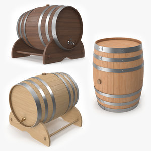 3D wooden barrels
