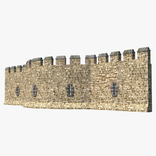 Modele 3d De Mur De Pierre De Chateau Medieval Turbosquid