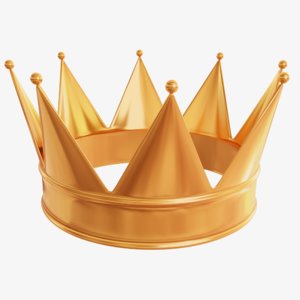 3d gold crown
